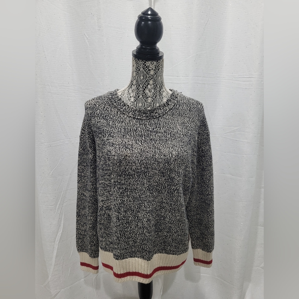 Roots Canada Cabin Collection Knit Crewneck Sweater Size Medium Salt Pepper